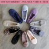 imageDearfoams Womens Cozy Memory Foam Indoor Rebecca Closed Back House Ballet Slipper with Wide WidthsPewter Velour