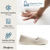 imageDearfoams Womens Cozy Memory Foam Indoor Rebecca Closed Back House Ballet Slipper with Wide WidthsPewter Velour
