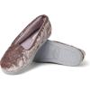 imageDearfoams Womens Cozy Memory Foam Indoor Rebecca Closed Back House Ballet Slipper with Wide WidthsPlum Crushed Velvet