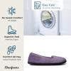 imageDearfoams Womens Cozy Memory Foam Indoor Rebecca Closed Back House Ballet Slipper with Wide WidthsPurple Velour