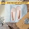 imageDearfoams Womens Cozy Memory Foam Indoor Rebecca Closed Back House Ballet Slipper with Wide WidthsSleet