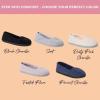 imageDearfoams Womens Cozy Memory Foam Indoor Rebecca Closed Back House Ballet Slipper with Wide WidthsSleet
