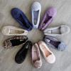 imageDearfoams Womens Cozy Memory Foam Indoor Rebecca Closed Back House Ballet Slipper with Wide WidthsSleet Crushed Velvet