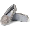 imageDearfoams Womens Cozy Memory Foam Indoor Rebecca Closed Back House Ballet Slipper with Wide WidthsSleet Crushed Velvet
