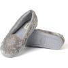 imageDearfoams Womens Cozy Memory Foam Indoor Rebecca Closed Back House Ballet Slipper with Wide WidthsSleet Crushed Velvet