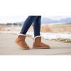 imageDearfoams Womens Fireside Genuine Shearling Water Resistant IndoorOutdoor Foldover BootChestnut
