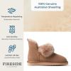 imageDearfoams Womens Fireside Genuine Shearling Water Resistant IndoorOutdoor Foldover BootDriftwood