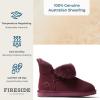 imageDearfoams Womens Fireside Genuine Shearling Water Resistant IndoorOutdoor Foldover BootFig