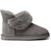 imageDearfoams Womens Fireside Genuine Shearling Water Resistant IndoorOutdoor Foldover BootGrey