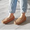 imageDearfoams Womens Moccasin Slipper  Fireside Mel Indoor House Shoe with Genuine Shearling and Cozy Memeory FoamBlackCream