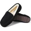 imageDearfoams Womens Moccasin Slipper  Fireside Mel Indoor House Shoe with Genuine Shearling and Cozy Memeory FoamBlackCream
