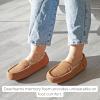 imageDearfoams Womens Moccasin Slipper  Fireside Mel Indoor House Shoe with Genuine Shearling and Cozy Memeory FoamChestnut