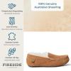 imageDearfoams Womens Moccasin Slipper  Fireside Mel Indoor House Shoe with Genuine Shearling and Cozy Memeory FoamChestnut