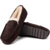 imageDearfoams Womens Moccasin Slipper  Fireside Mel Indoor House Shoe with Genuine Shearling and Cozy Memeory FoamCoffee