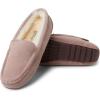 imageDearfoams Womens Moccasin Slipper  Fireside Mel Indoor House Shoe with Genuine Shearling and Cozy Memeory FoamDusty Pink