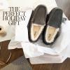 imageDearfoams Womens Moccasin Slipper  Fireside Mel Indoor House Shoe with Genuine Shearling and Cozy Memeory FoamGrey
