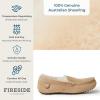 imageDearfoams Womens Moccasin Slipper  Fireside Mel Indoor House Shoe with Genuine Shearling and Cozy Memeory FoamSand