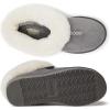imageDearfoams Fireside Adelaide Genuine Shearling Soft Comfy Memory Foam Plush Indoor House Shoe Clog SlipperGrey