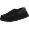 imageDearfoams Mens Eli Microfiber IndoorOutdoor with Whipstitch Detail Suede Moccasin SlipperBlack