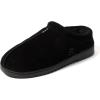 imageDearfoams Mens Suede Indoor Outdoor Clog SlipperBlack