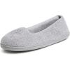 imageDearfoams Womens Cozy Memory Foam Indoor Rebecca Closed Back House Ballet Slipper with Wide WidthsSleet Chenille