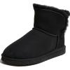 imageDearfoams Womens Fireside Genuine Shearling Water Resistant IndoorOutdoor Foldover BootBlack