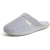 imageDearfoams Womens Slip On Memory Foam Comfort Samatha Scuff House Slipper with Wide WidthsSleet