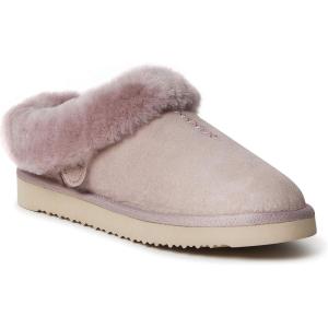 imageDearfoams Fireside Adelaide Genuine Shearling Soft Comfy Memory Foam Plush Indoor House Shoe Clog SlipperDusty Pink