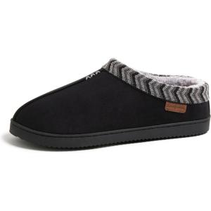 imageDearfoams Mens IndoorOutdoor Warner Memory Foam Comfort Clog SlipperBlack