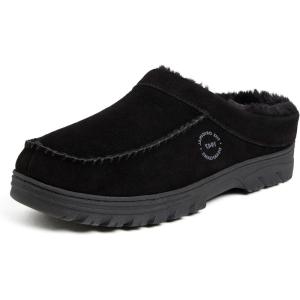 imageDearfoams Mens Reed Genuine Suede ClogBlack