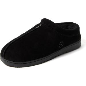 imageDearfoams Mens Suede Indoor Outdoor Clog SlipperBlack