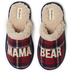 imageDearfoams Womens Christmas Gifts for Mom Cute Matching Family Pajama Mama Bear SlipperPeacoat