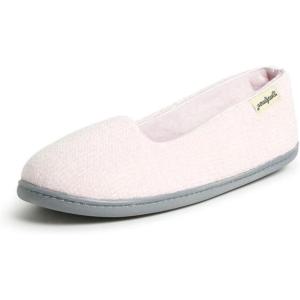 imageDearfoams Womens Cozy Memory Foam Indoor Rebecca Closed Back House Ballet Slipper with Wide WidthsFresh Pink