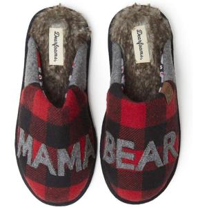 imageDearfoams Womens Gifts for Mom Cute Cozy Mothers Day Mama Bear SlipperFurry Plaid