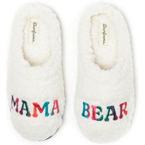 imageDearfoams Womens Gifts for Mom Cute Cozy Mothers Day Mama Bear SlipperWhite