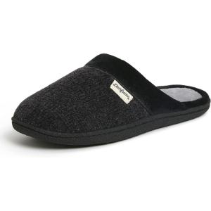 imageDearfoams Womens Slip On Memory Foam Comfort Samatha Scuff House Slipper with Wide WidthsBlack