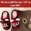 imageDearfoams Kids and Toddlers Lil Bear Baby Bear Christmas Holiday Matching Pajama Family Bear SlipperLil Bear Buffalo Plaid