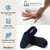 imageDearfoams Mens Breathable Memory Foam Asher Clog House Shoe SlipperNavy Knit
