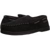 imageDearfoams Mens Breathable Memory Foam Indoor Outdoor Keaton Moccasin Slipper with Wide WidthsBlack Microsuede
