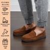 imageDearfoams Mens Breathable Memory Foam Indoor Outdoor Keaton Moccasin Slipper with Wide WidthsChestnut Microsuede