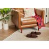 imageDearfoams Mens Breathable Memory Foam Indoor Outdoor Keaton Moccasin Slipper with Wide WidthsChestnut Microsuede
