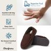 imageDearfoams Mens Breathable Memory Foam Indoor Outdoor Keaton Moccasin Slipper with Wide WidthsCoffee Microsuede