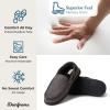 imageDearfoams Mens Breathable Memory Foam Indoor Outdoor Keaton Moccasin Slipper with Wide WidthsPavement Microsuede