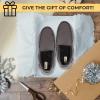 imageDearfoams Mens Breathable Memory Foam Indoor Outdoor Keaton Moccasin Slipper with Wide WidthsPavement Microsuede