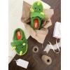 imageDearfoams Toddler ampamp Kids Cute Shark Cow Unicorn Dog Dinosaur and Animal Critter SlippersGreen Dinosaur