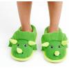 imageDearfoams Toddler ampamp Kids Cute Shark Cow Unicorn Dog Dinosaur and Animal Critter SlippersGreen Dinosaur