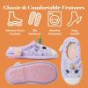 imageDearfoams Toddler ampamp Kids Cute Shark Cow Unicorn Dog Dinosaur and Animal Critter SlippersPurple Unicorn