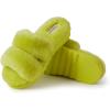 imageDearfoams Womens Fireside Benalla All Over Shearling Double Band Easy OnOff Slide SlipperApple Green