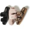 imageDearfoams Womens Fireside Benalla All Over Shearling Double Band Easy OnOff Slide SlipperBlack