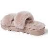 imageDearfoams Womens Fireside Benalla All Over Shearling Double Band Easy OnOff Slide SlipperDusty Pink